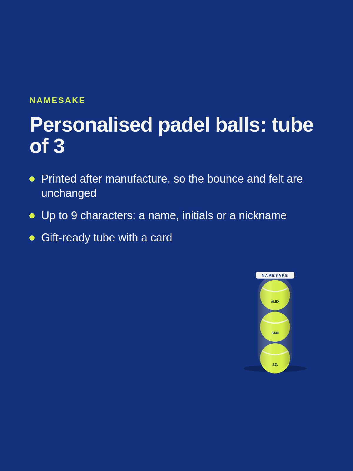 Personalised padel balls: tube of 3 2